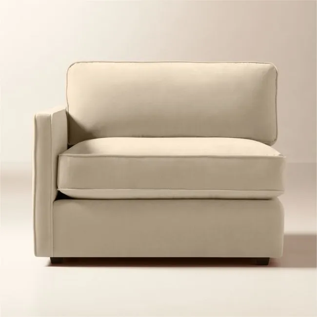 Winona Taupe Performance Velvet Left-Arm Chair