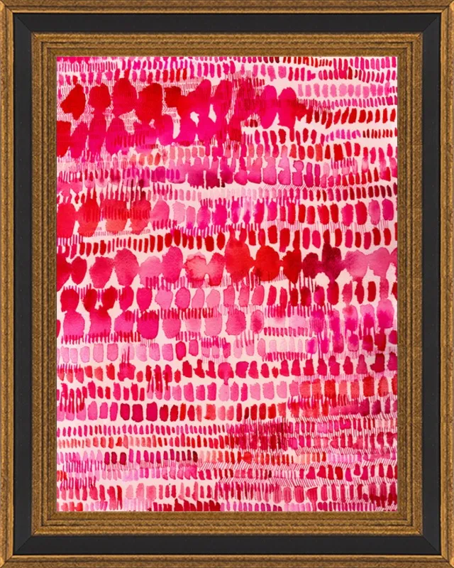 Pink and Red Watercolor Patterns Wall Art  by Paula Mills for Artfully Walls
