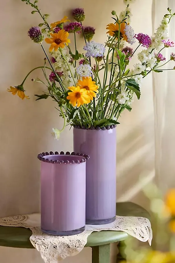 Dotted Rim Glass Vase
