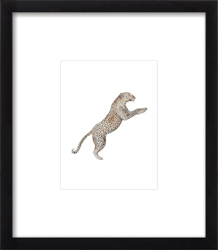 Leaping Leopard Watercolor by Lauren Rogoff for Artfully Walls