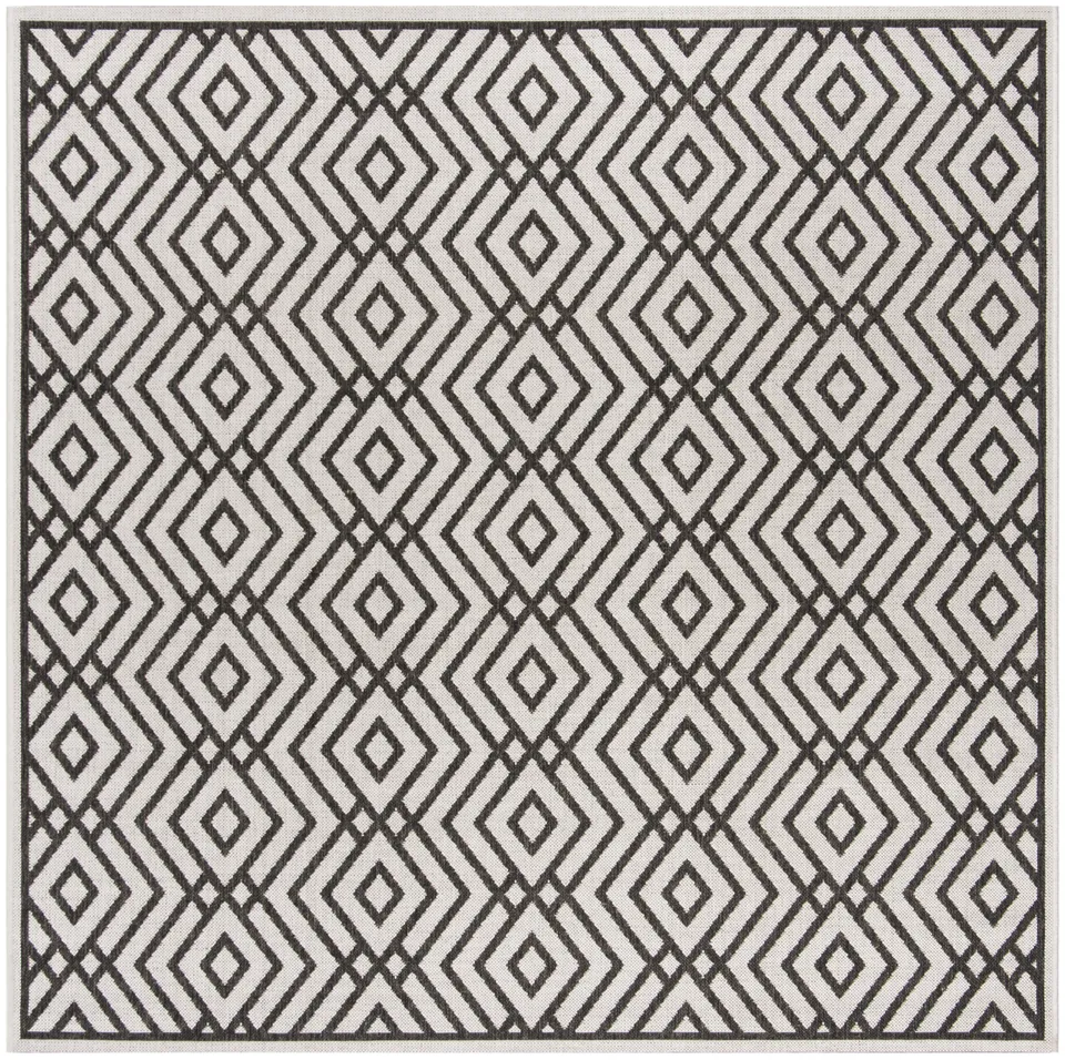 Arlo Home Indoor/Outdoor Woven Area Rug, LND126A, Light Grey/Charcoal,  6' 7" X 6' 7" Square
