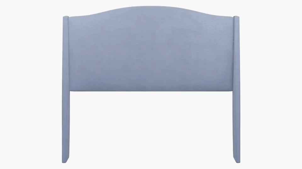Classic Wingback Headboard, Denim Everyday Linen, Queen