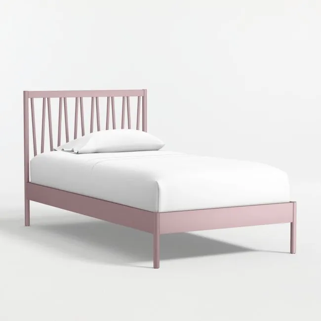 Classic Lilac Rose Wood Kids Twin Bed