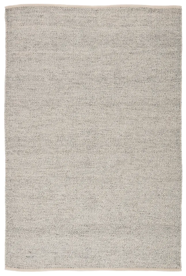 Lamanda Indoor/ Outdoor Solid Light Gray/ Ivory Area Rug (8'X10')