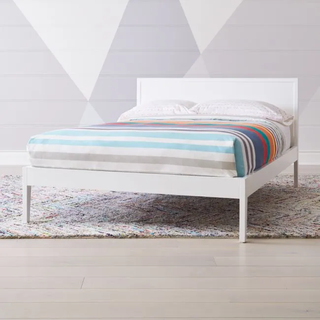 Ever Simple White Wood Kids Full Bed