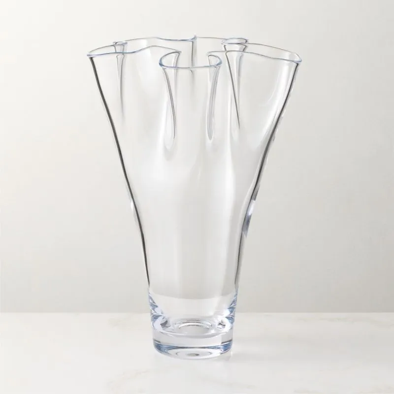 Semele Handblown Clear Glass Vase Large 13"