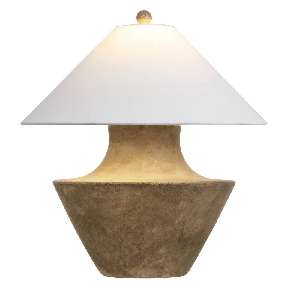 Wahkan Ceramic Table Lamp - Brown / White