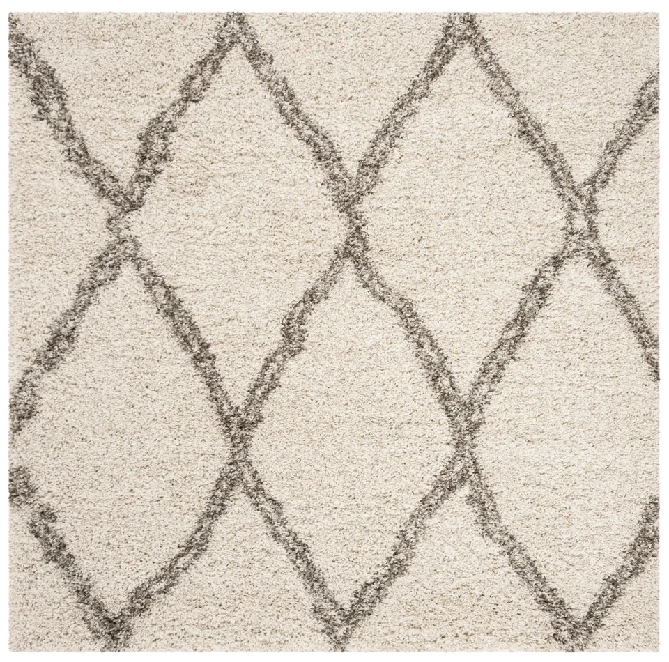 Arlo Home Woven Area Rug, SGH329A, Ivory/Grey,  5' X 5' Square