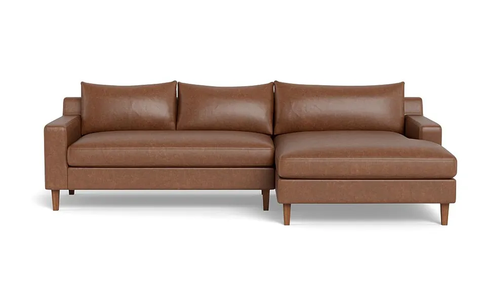 Sloan Leather Right Chaise Sectional