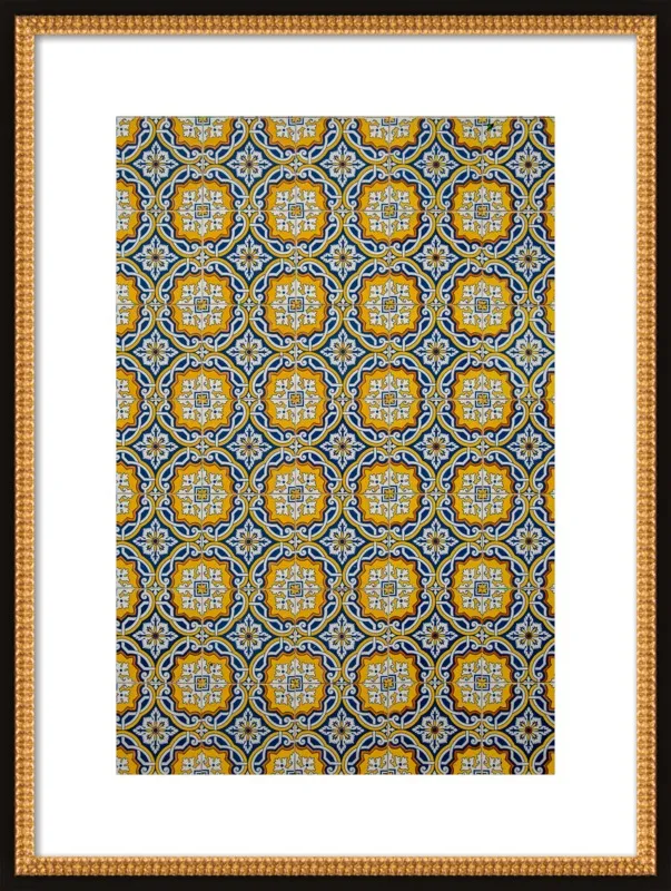 Yellow, Blue and Orange Tiles in Lisbon by Sivan Askayo for Artfully Walls