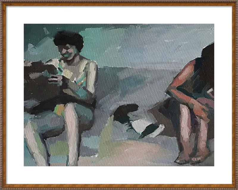 Girls at the beach by Mary Sinner for Artfully Walls