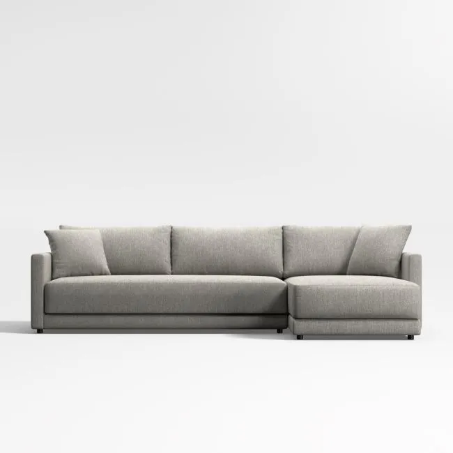 Gather Deep 2-Piece Bench Sectional Sofa with Extra Wide Chaise Lounge