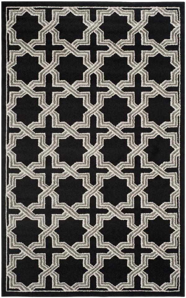 Arlo Home Indoor/Outdoor Woven Area Rug, AMT418L, Anthracite/Grey,  5' X 8'