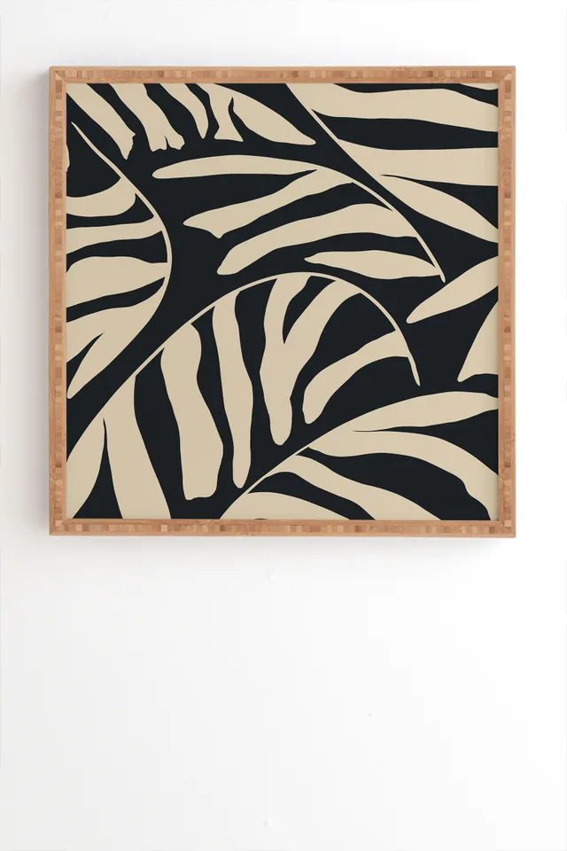 Palm 3 by Jae Polgar - Framed Wall Art Bamboo 12" x 12"