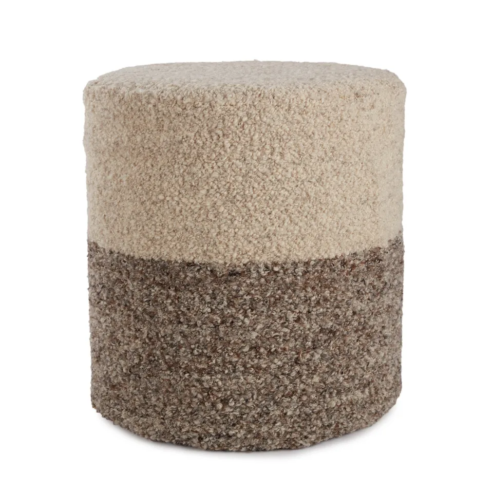 Micco Ombre Cream/ Brown Cylinder Pouf