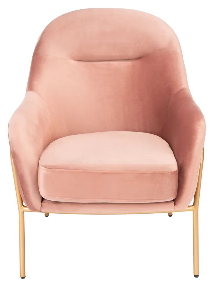 Eleazer Velvet Accent Chair - Dusty Rose / Gold