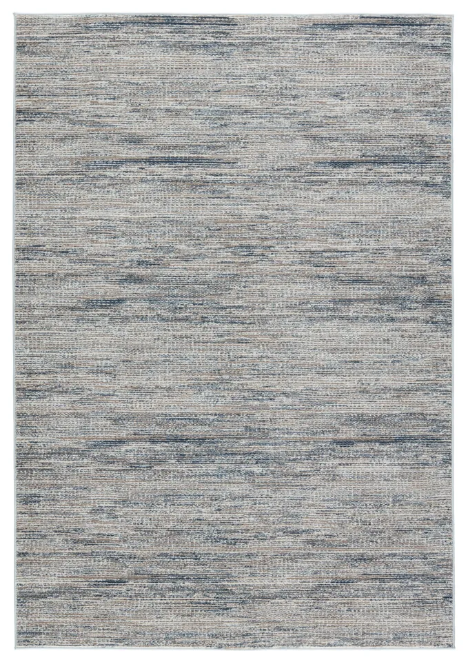 Pasque Abstract Dark Blue/ Tan Runner Rug (2'6"X10')