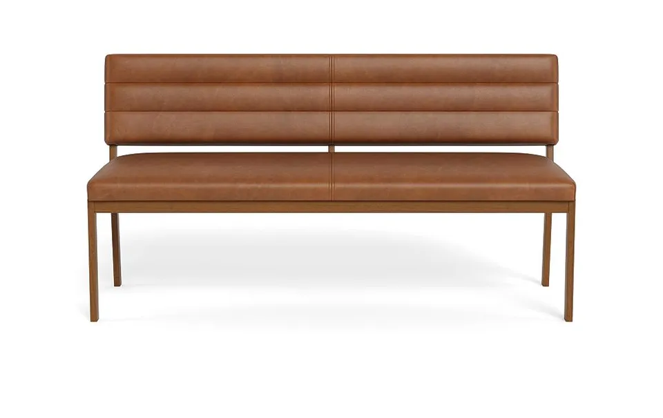 Nora Leather Wood Framed Upholstered Bench