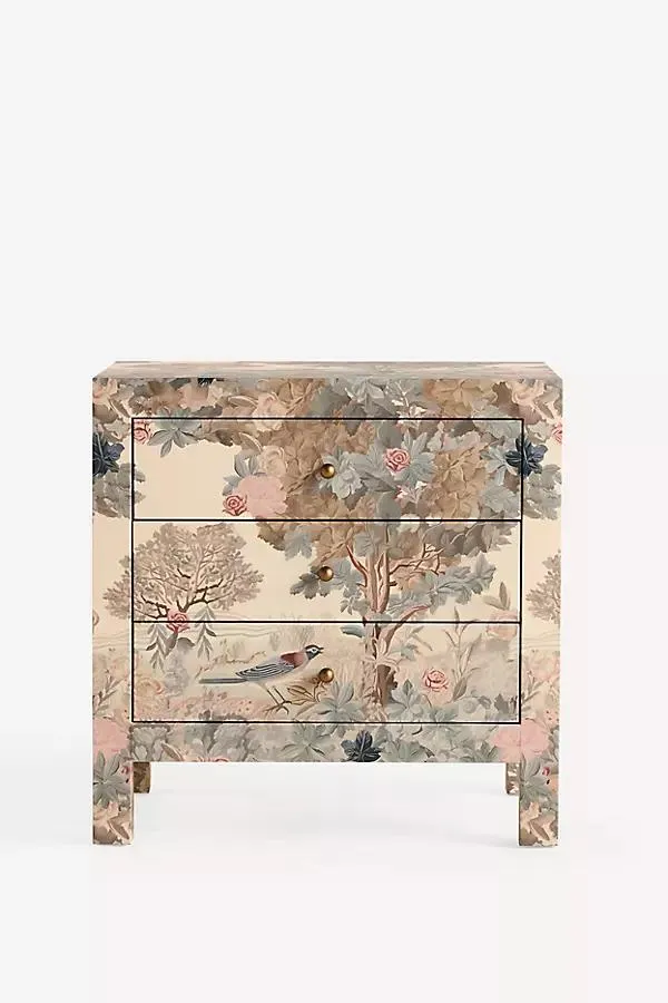 Hale Canvas Printed 3 Drawer Nightstand