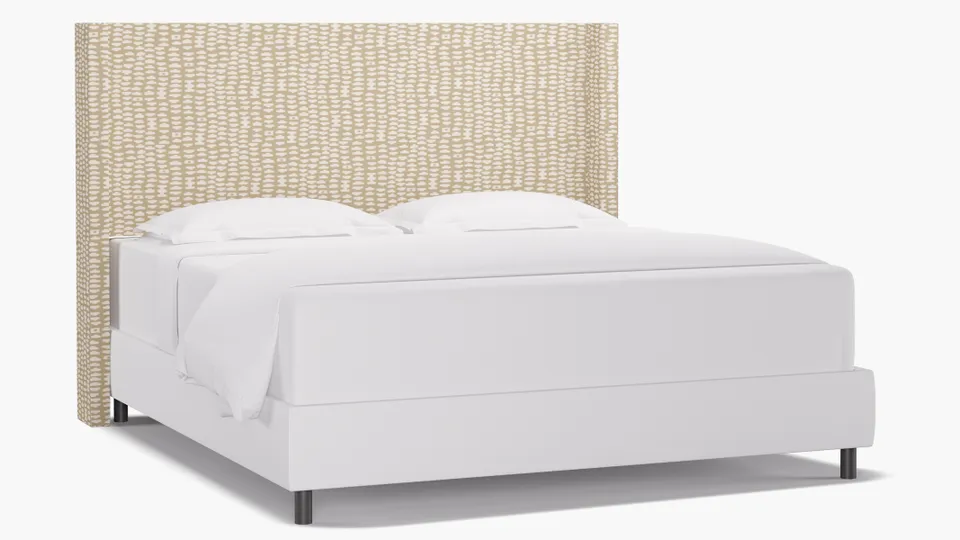 Modern Wingback Headboard, Sand Odalisque, King