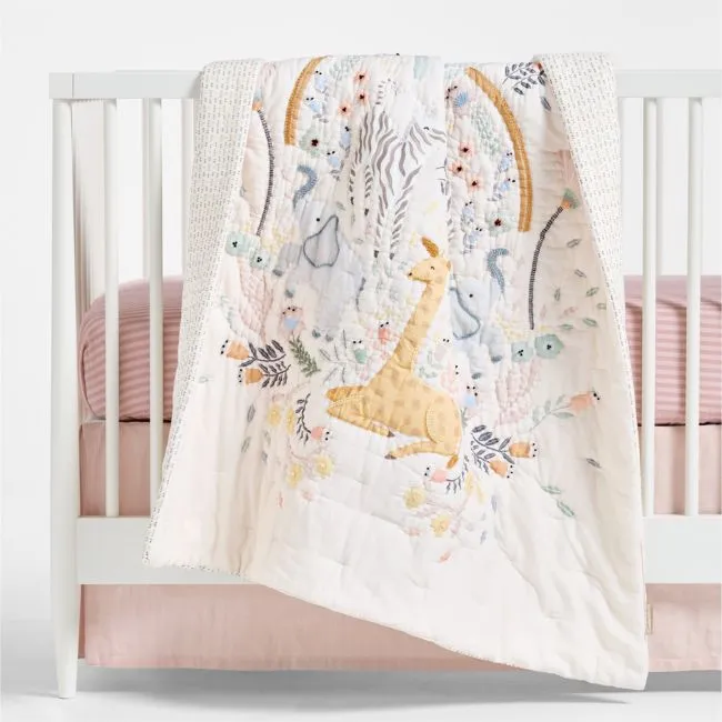 Sweet Savannah 100% Organic Cotton Baby Crib Quilt