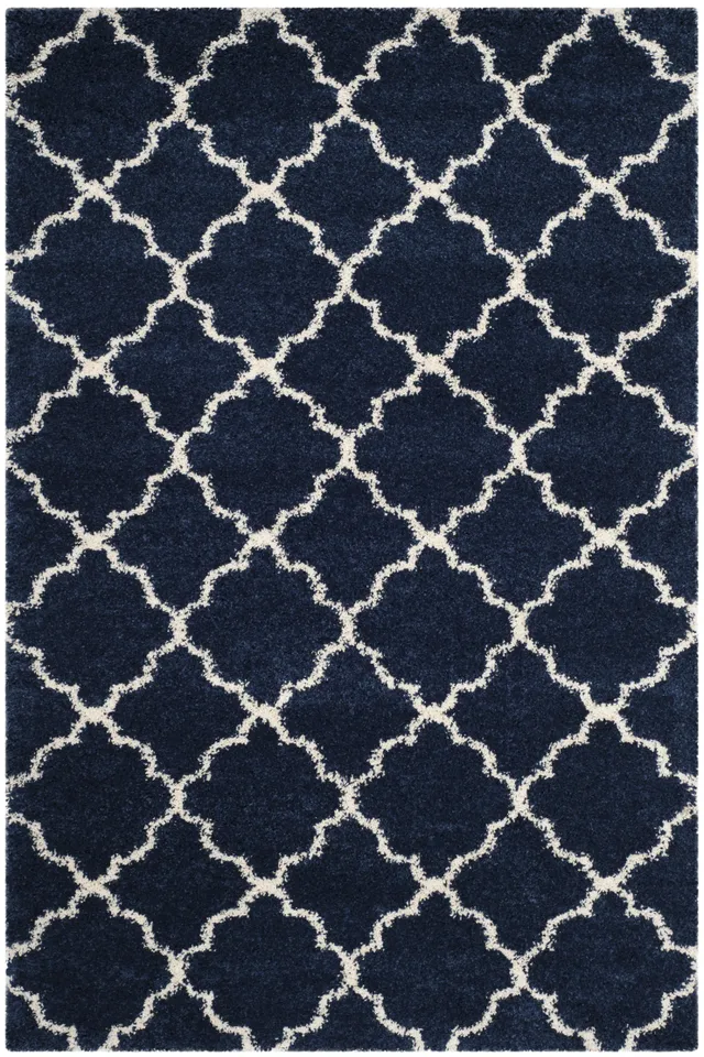 Arlo Home Woven Area Rug, SGH282C, Navy/Ivory,  6' X 9'
