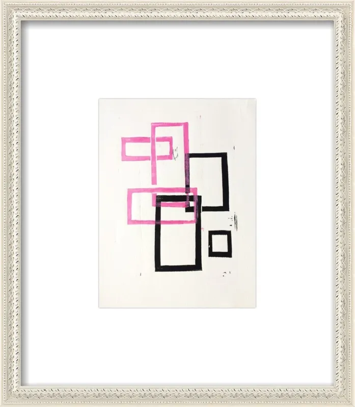 Pink and Black Geometric Squares x2 by Stacy Rajab for Artfully Walls
