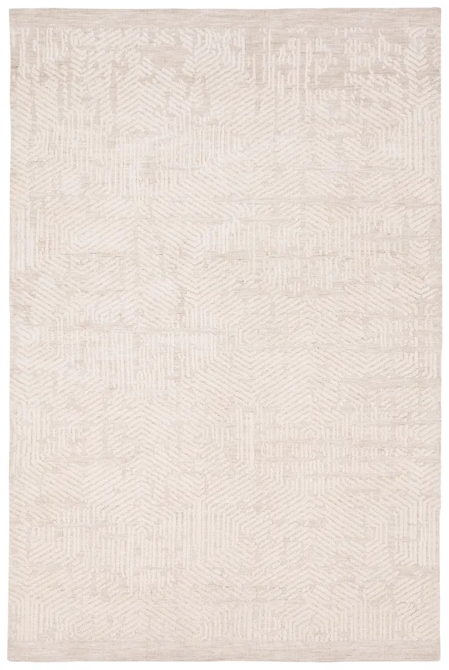 Label J Erwin ATM01 Handmade Geometric Tan Area Rug (9'6"x13'6")