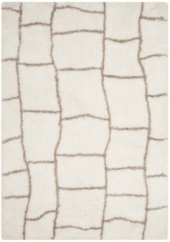 Arlo Home Hand Tufted Area Rug, SGT603A, Ivory/Silver,  4' X 6'