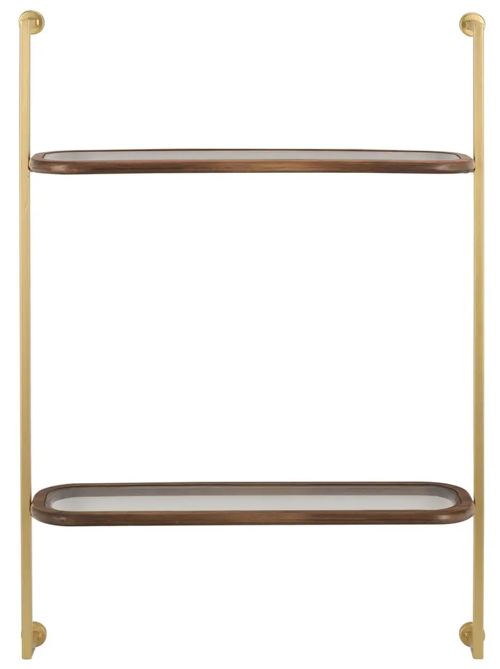 Alba Wall Shelf - Brown / Gold