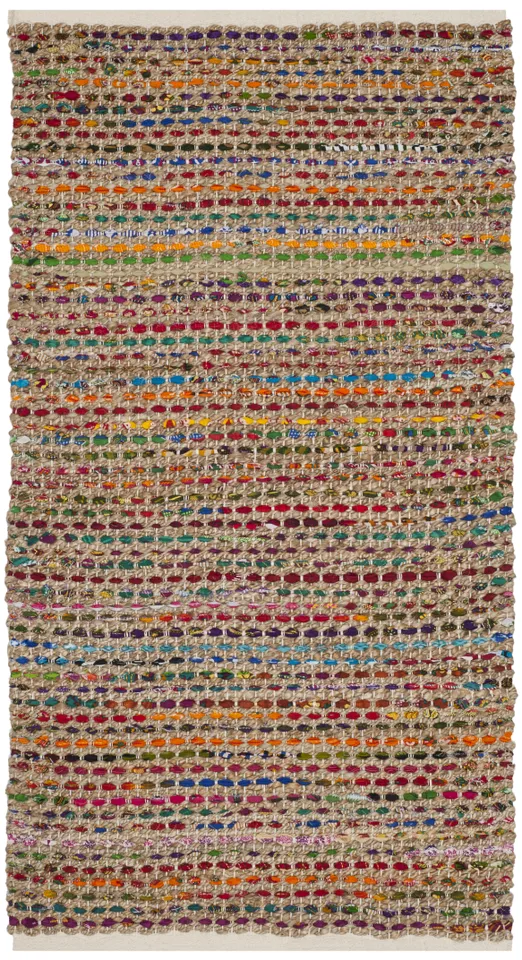 Arlo Home Hand Woven Area Rug, CAP301A, Natural/Multi,  3' X 5'