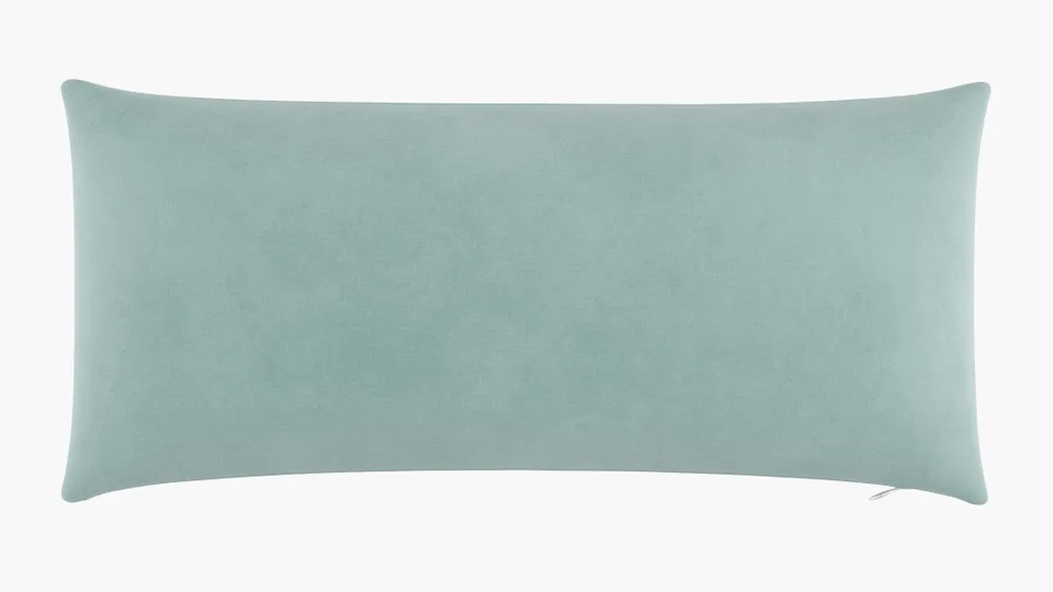 Throw Pillow 14" x 30", Aqua Classic Velvet, 14" x 30"