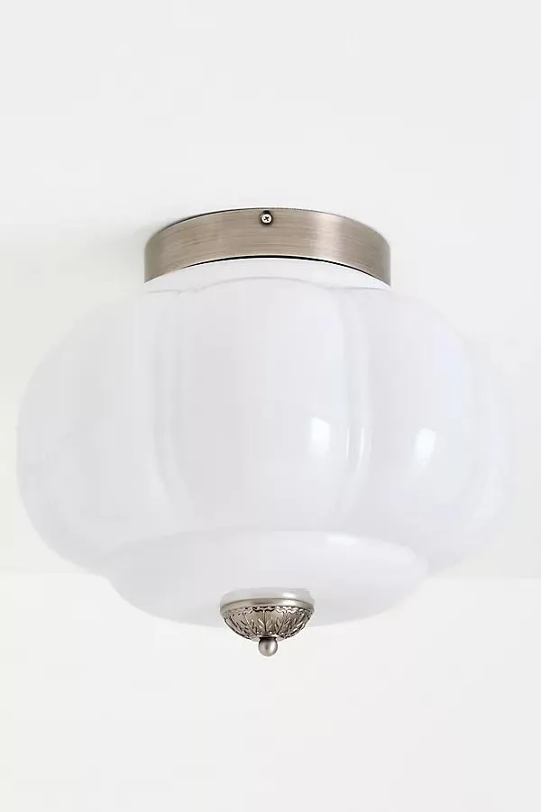 The Eloise Scallop Milk Glass Flush Mount Ceiling Light