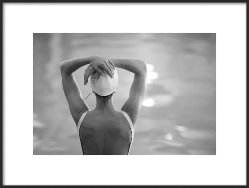 Woman Swimmer in a White Cap by Lucy Snowe for Artfully Walls