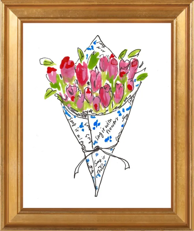 Bodega Flowers in Blue and Pink by Larsen McDowell for Artfully Walls