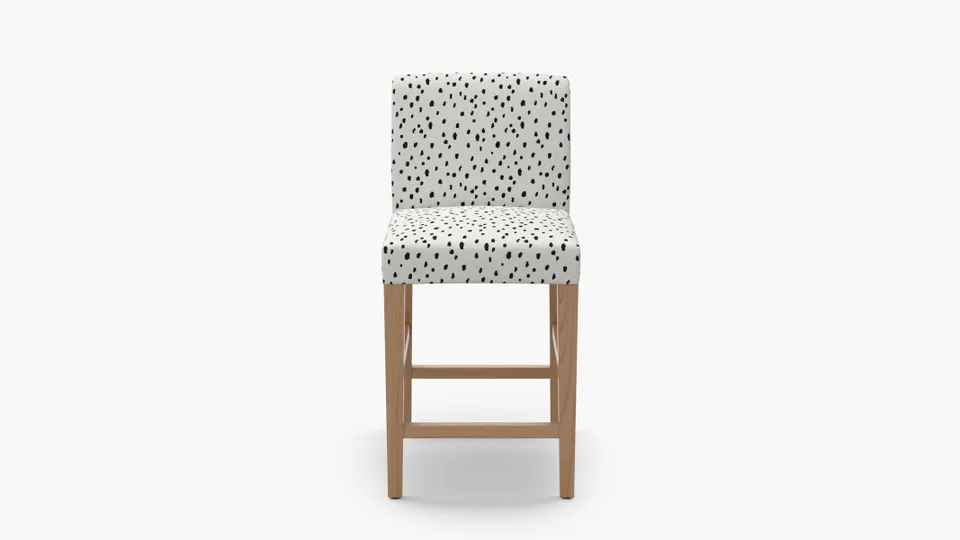 Signature Dining Counter Stool, Black Dalmatian, Natural Square Tapered Leg