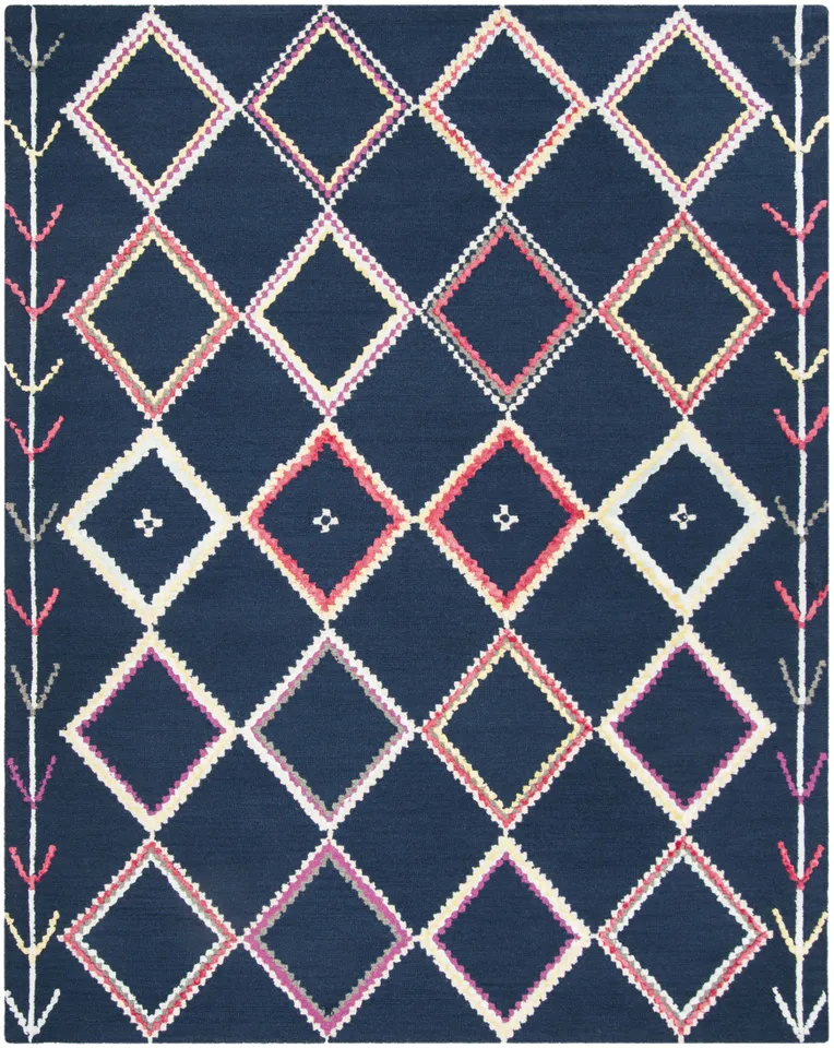 Arlo Home Hand Tufted Area Rug, BLG563N, Navy/Multi,  8' X 10'