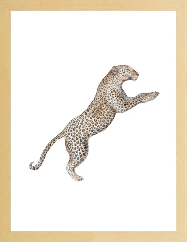 Leaping Leopard Watercolor by Lauren Rogoff for Artfully Walls