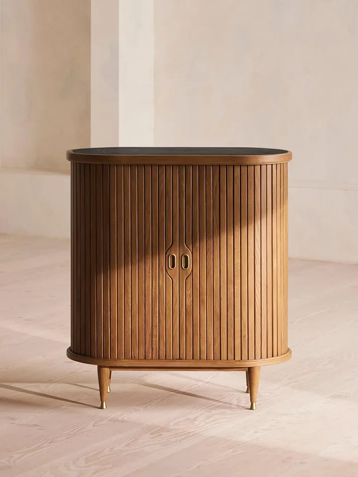 Nora Tambour Bar, Black Marquina Marble