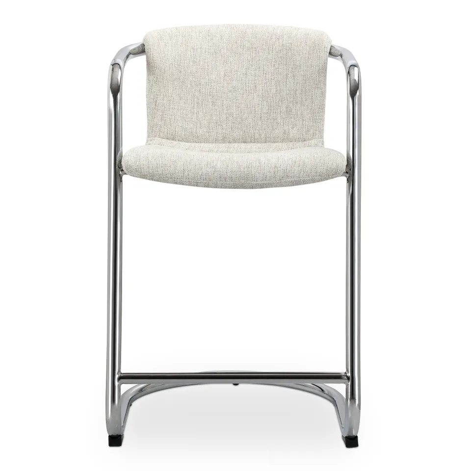 Freeman Chrome Frame Counter Stool Blended Cream - Set Of Two