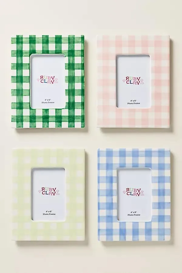 Ruby Clay Ceramic Gingham Frame
