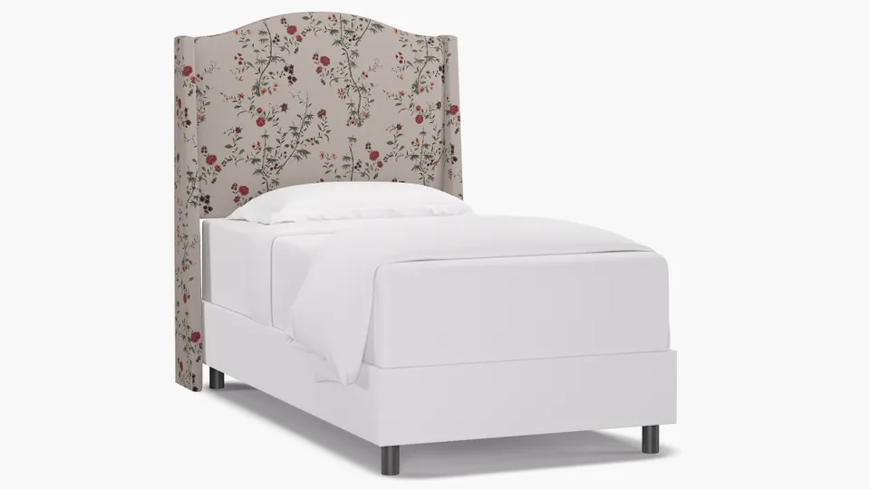 Classic Wingback Headboard, Multi Bamboo Garden, Twin