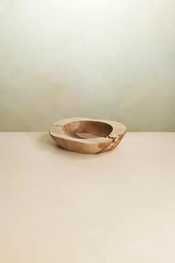 Teak Root Bowl Planter, 12"