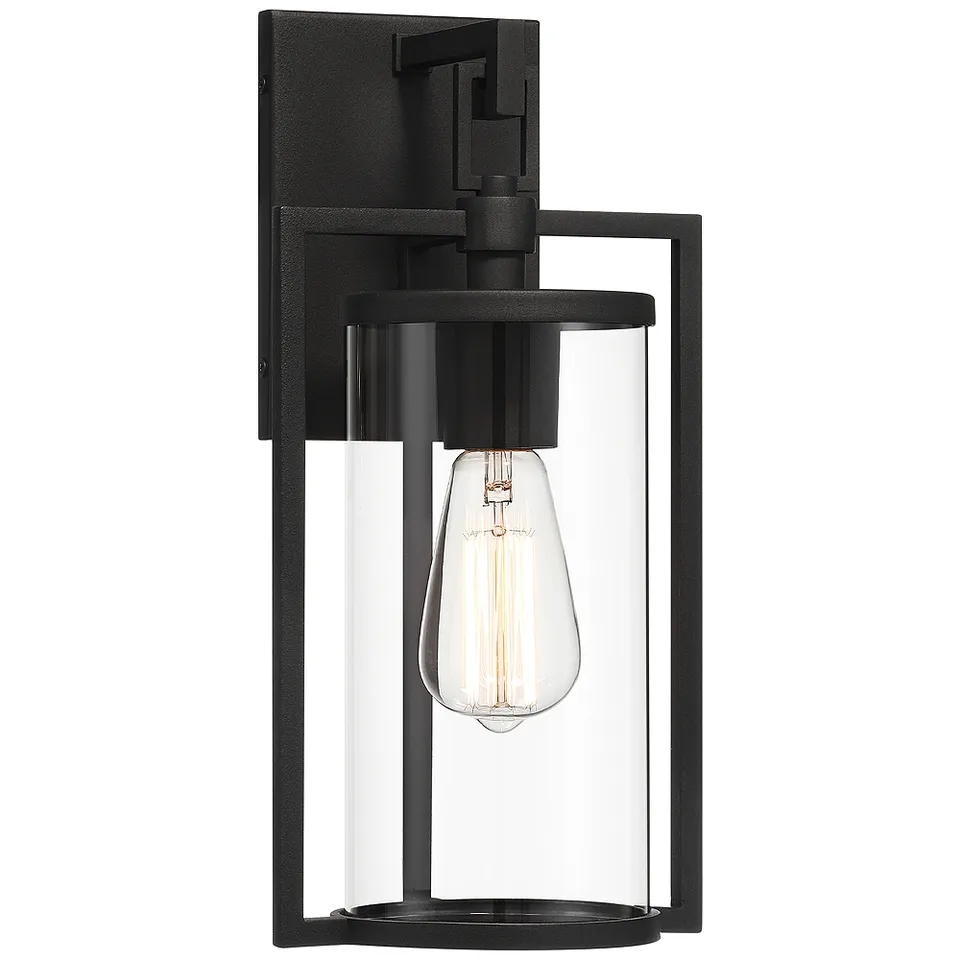 John Timberland Rennes 14 3/4" High Black Outdoor Wall Light