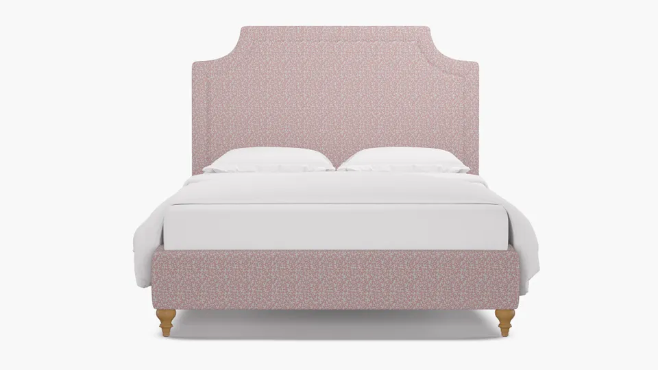Deco Bed, Flamingo Hele Bay, Natural Traditional Turned Leg, Queen