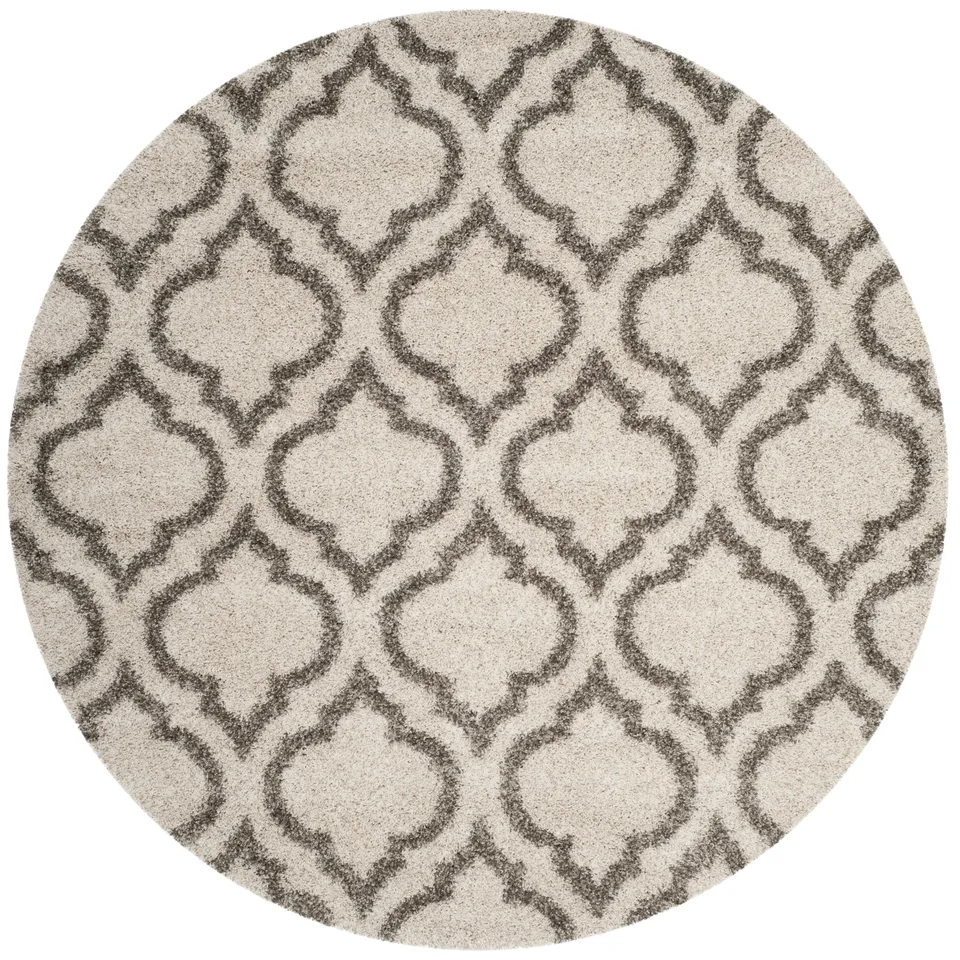 Arlo Home Woven Area Rug, SGH284A, Ivory/Grey,  7' X 7' Round