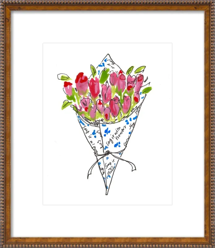 Bodega Flowers in Blue and Pink by Larsen McDowell for Artfully Walls