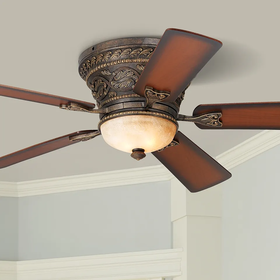 52" Casa Vieja Ancestry Bronze Hugger LED Ceiling Fan with Remote