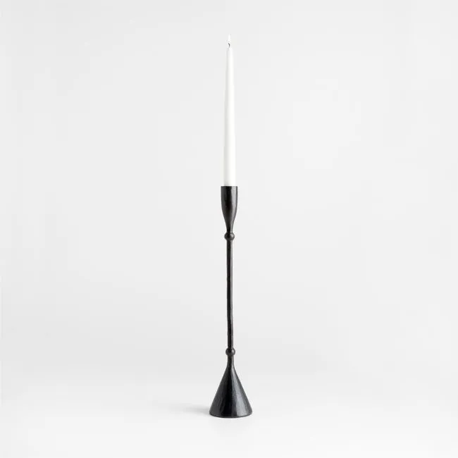 Ferric Medium Black Metal Taper Candle Holder