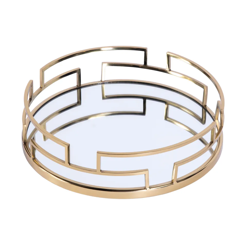Cecil Polished Gold Serving Tray